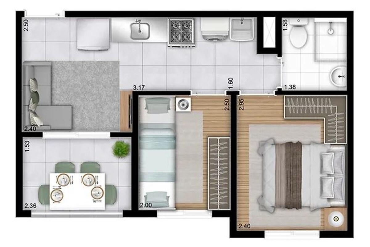 Apartamento com 3 quartos, foto 1